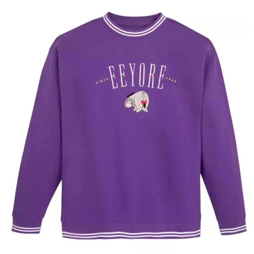 Disney Parks Winnie The Pooh Eeyore Purple Embroidered Pullover Sweatshirt 2XL